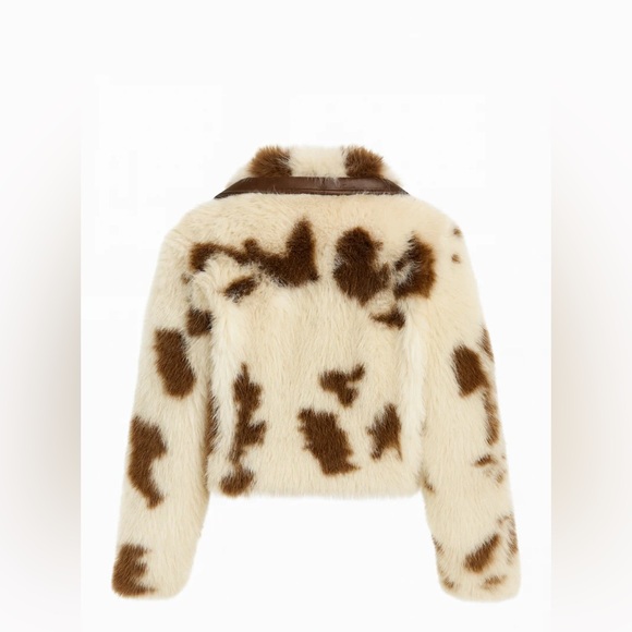 NWT Faux Fur Cow Print Jacket Women’s Size Large Y2K Western - Picture 2 of 4